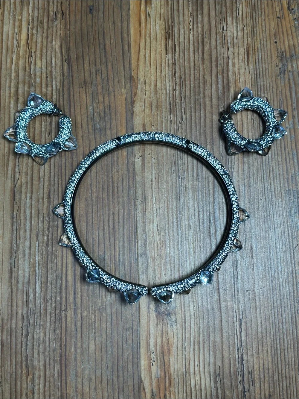 Swarovski Sublima Clear Crystal Spike Hoop Earrings - Picture 6 of 7